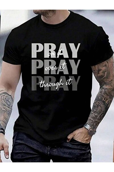 NOURAM 100% Cotton On Over It, Pray Through It Christian Faith T-Shirt Women'...