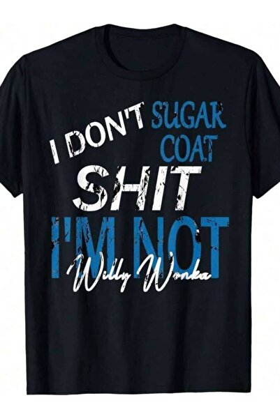 LİNA06 180GSM Pure Cotton Printed T Shirt Featuring I Dont Sugar Coat Funny S...