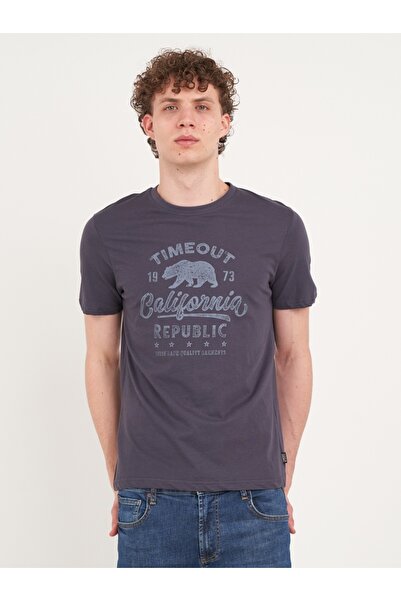 Timeout - Tricou barbat cu maneca scurta si imprimeu logo