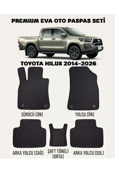 8D OTO PASPASI TOYOTA HİLUX HİLUKS SERİSİ 2014 - 2026 ARACA ÖZEL PREMİUM EVA ...