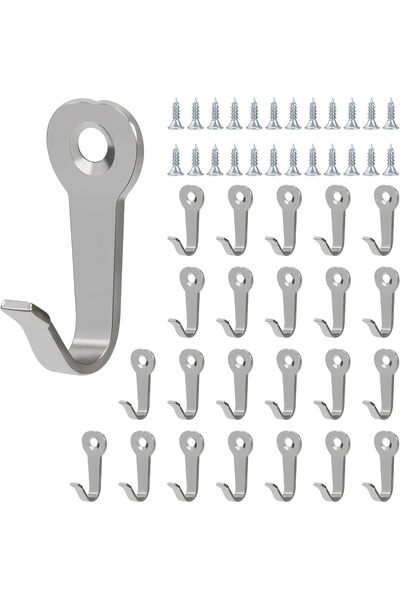 STARSTAR Metal coat hooks - 24-Pack - w/screws - rust-proof - For kitchens - ...