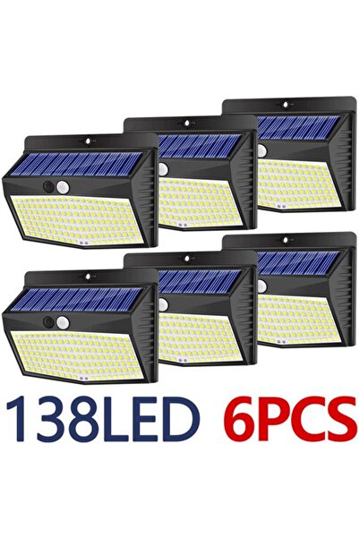 STARSTAR Set of 6 138 LED Solar Outdoor Lights with Motion Detector, IP65 Wat...