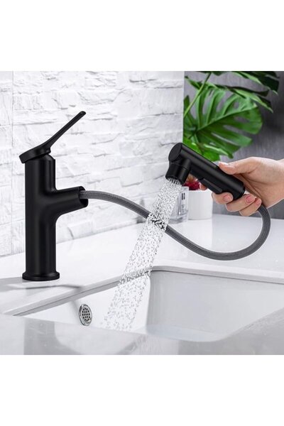 STARSTAR Pull-out sink faucet - High-pressure jet type - Single-handle mixer ...