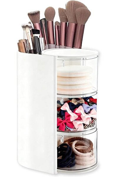 STARSTAR Rotating 3-tier makeup organizer with brush holder