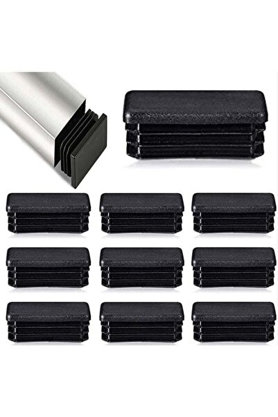 STARSTAR 12-pack rectangular tube end caps - 80 x 40 mm - Suitable for metal ...