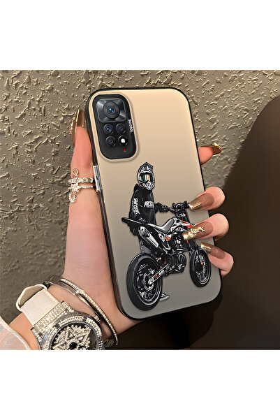 CHICASELUX Redmi Note 11 Pro 4G/5G Uyumlu Kasklı motosikletçi çizimi basılı e...