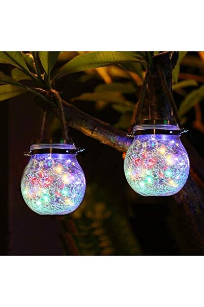 STARSTAR Solar-powered outdoor garden home waterproof hanging crackle jar lig...