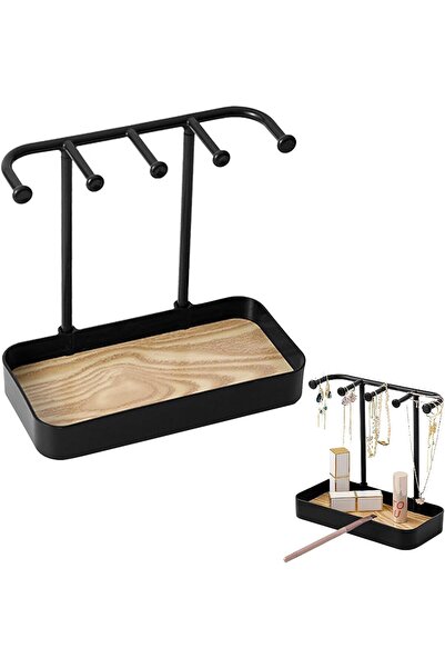 Morvena Picks Organizator pentru suport pentru bijuterii din metal negru cu t...