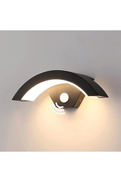 STARSTAR LED Wall Light with Motion Sensor, Waterproof, Black Arched Shape, f...