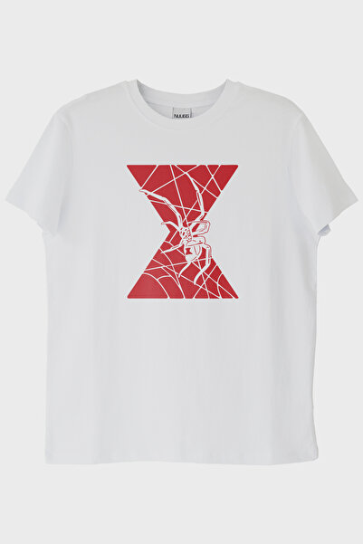 lofux Blackwidow Red Spider Themed Printed White T-Shirt