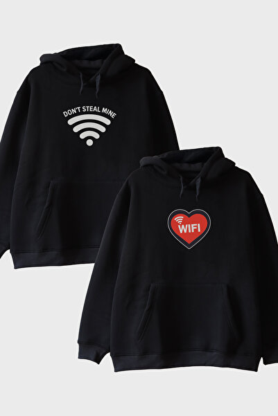 lofux Don'T Steal My Wifi Black Hoodie