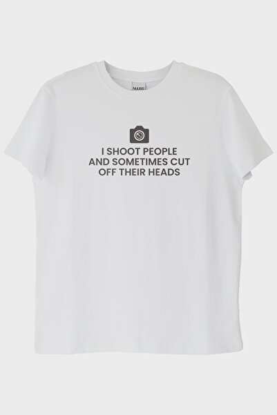 lofux I Shoot People Printed Photographer White T-Shirt