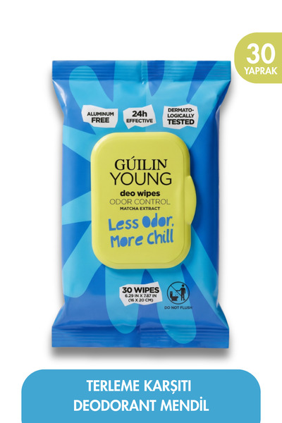 Guilin YOUNG Deodorant Islak Mendil 30'lu | 24 Saat Etkili Koku Kontrolü | Ma...