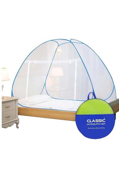 Sleep Night Foldable Mosquito Net For Single Bed 150x200 cm Microfiber White/...