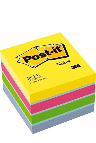 3M Notite adezive nuante ultra minicub Post-It 51 mm x 51 mm 400file/cub