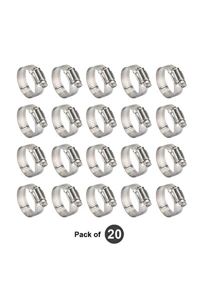 Duravel Stainless Steel Hose Clamps, Adjustable Worm Drive (Pack-Of 20, 11-16mm)