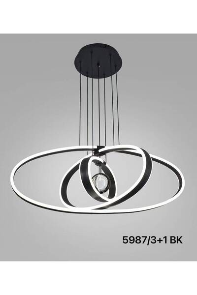 Generic Brand 5987-3+1 – نجفة معلقة LED مودرن بتصميم حلقات متداخلة