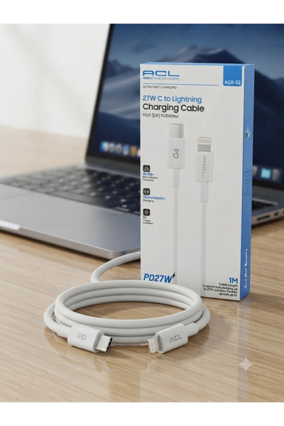ACL Aura Akse 27W PD Ultra Hızlı Type-C - Lightning Şarj ve Data Kablosu