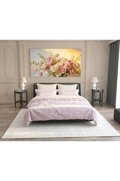 Kunzita Home مفرش كارلوس هندسي نفرين6قطع فاخر مقاس 240×260 سم – لون زهري كاشف