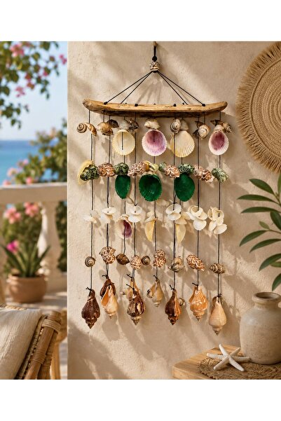 HEPBİMODA El Yapımı Doğal Deniz Kabuğu Rüzgar Çanı – Bohem Balkon ve Bahçe De...