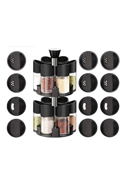 OEM Organizator rotativ pentru condimente cu 12 borcane de sticlă, 360 de gra...