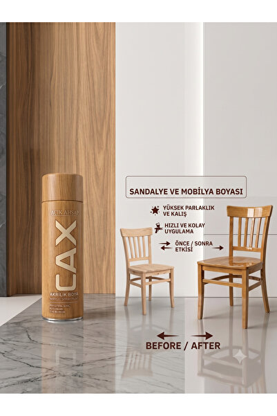 caxcolors CAX Akrilik Sprey Boya 400 ml - Sandalye Mobilya Ahşap Metal Yüksek...