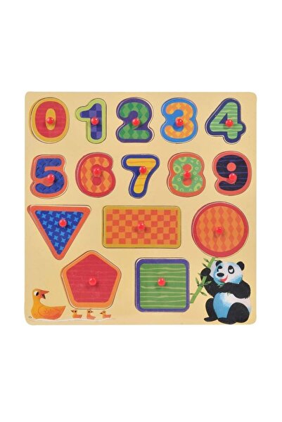 CATIANO Puzzle de Lemn Cifre si Forme (15 piese) - 30x30cm