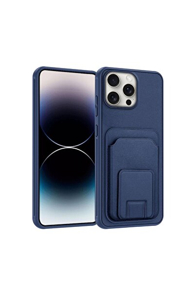 Zebana Apple iPhone 16 Pro Max Uyumlu Kılıf FlexStand Kartlıklı Silikon Kılıf...