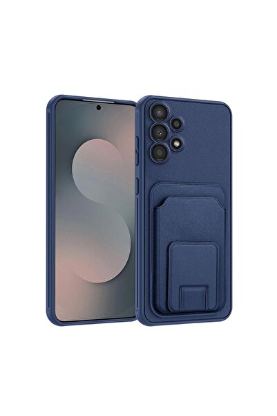 Zebana Samsung Galaxy A32 Uyumlu Kılıf FlexStand Kartlıklı Silikon Kılıf Laci...