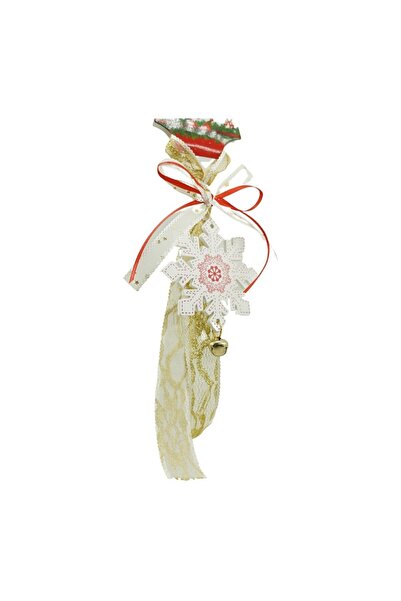 Rao Ornament de Brad Fulg de Nea, Alb, Lemn, 25 Cm