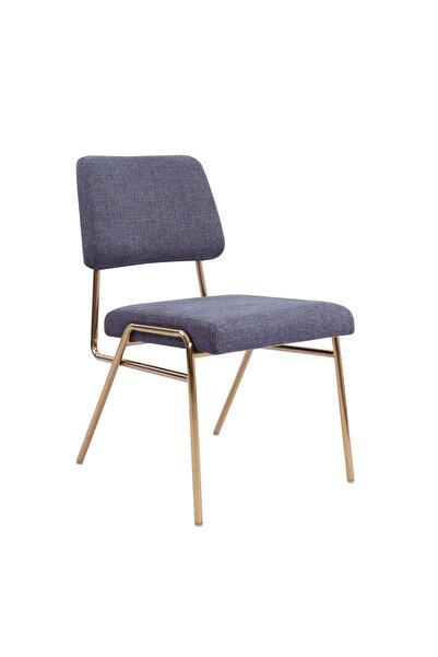 Roots Furniture كرسي طعام من الكتان الأزرق
