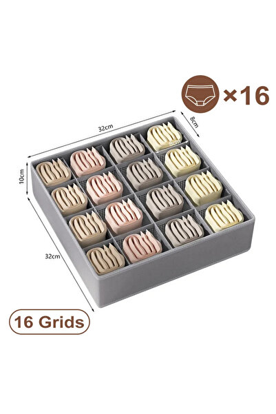 Choice21 16grids-gray Sports Bra Underwear Organizer Storage Box Panties Sock...