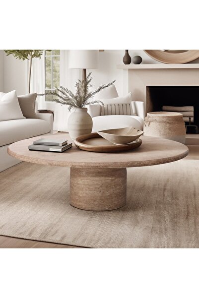 Sagebrook Home 47" WINSTON TRAVERTINE STONE COFFEE TABLE, KD 2BOX