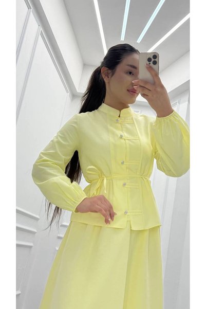 Generic Brand Tri̇koton Fabric Skirt Suit