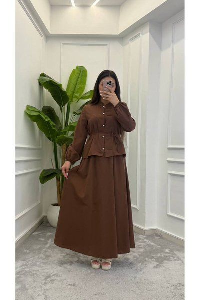 Generic Brand Tri̇koton Fabric Skirt Suit
