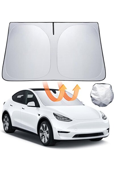 STARSTAR Foldable Windshield Sunshade with Storage Bag, Suitable for Tesla Mo...