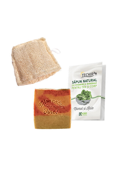 Techir Kit de exfoliere și hidratare corporală cu Kale