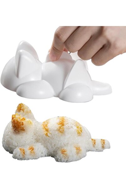 STARSTAR Rice ball mold - 1 piece - 14.5 × 5 × 10.5 cm - Cat-shaped - Plastic...