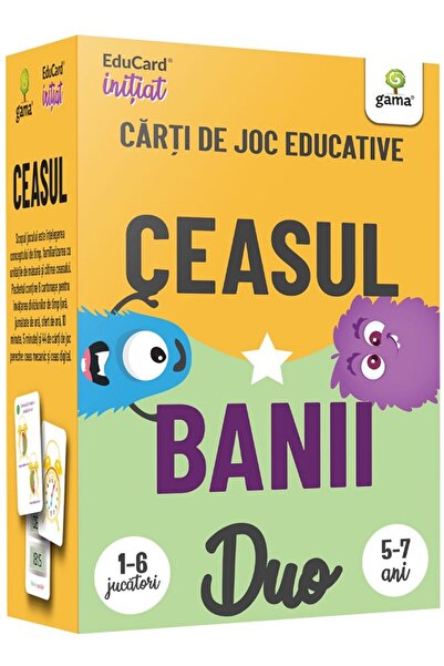 Gama Ceasul. Banii. Carti de joc educative