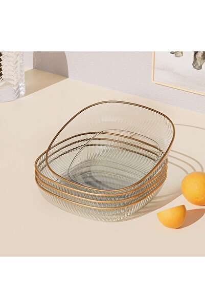 STARSTAR 4-Piece Square Snack Plate Set, Transparent Multi-Purpose Appetizer ...