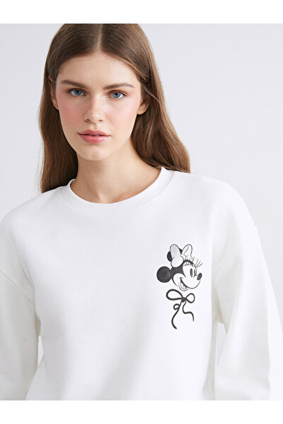 LC Waikiki Minnie Mouse Printed Women's Thick Sweatshirt