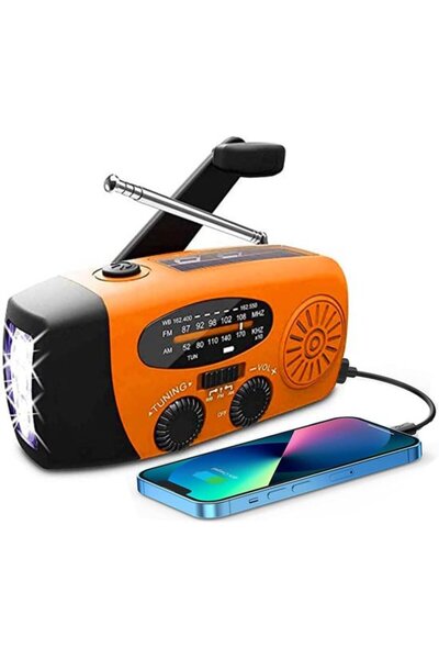 STARSTAR Emergency solar manual crank radio, 2000mAh AM/FM survival receiver ...