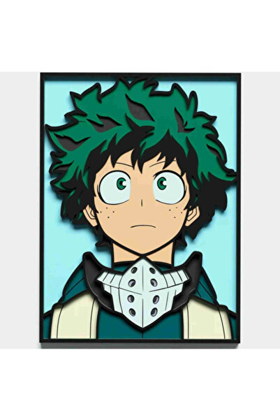 Gabcom Tablou Multilayer din Lemn - Izuku Midoriya - , Dimensiune 35 x 26 cm,...