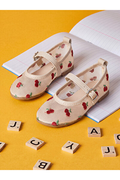 LC Waikiki Two Mt Shop Quality Lcw Steps Beige Girls' Ballet Flats