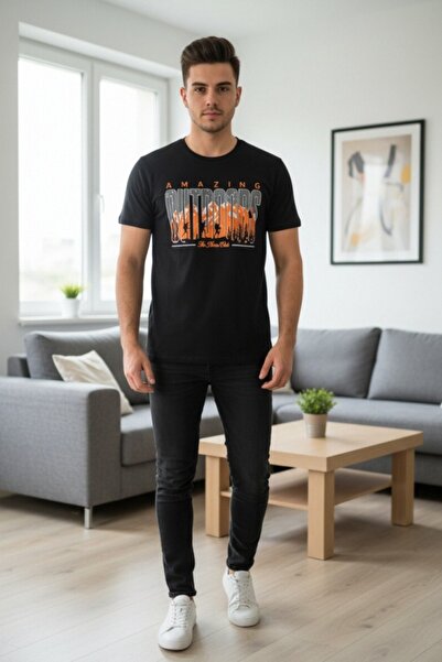 OEM Tricou bărbătesc de exterior cu imprimeu, mânecă scurtă, casual, TG-86