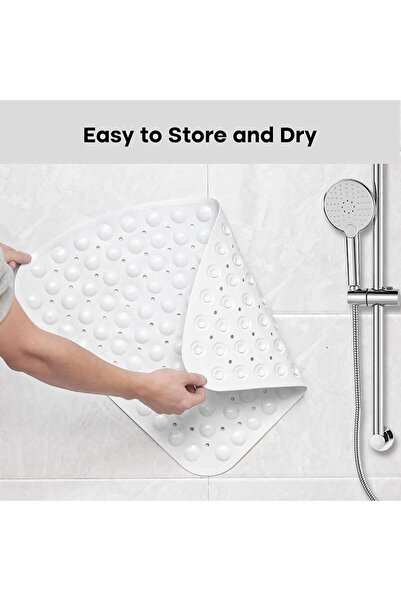 STARSTAR 54x54 cm Rubber Corner Anti-Slip Bathroom Shower Bath Mat with Sucti...