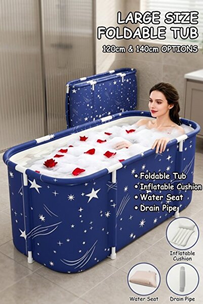 Generic 1 Pvc Foldable Portable Bathtub Spa Soaking Tub 6 Layer Insulated Qui...