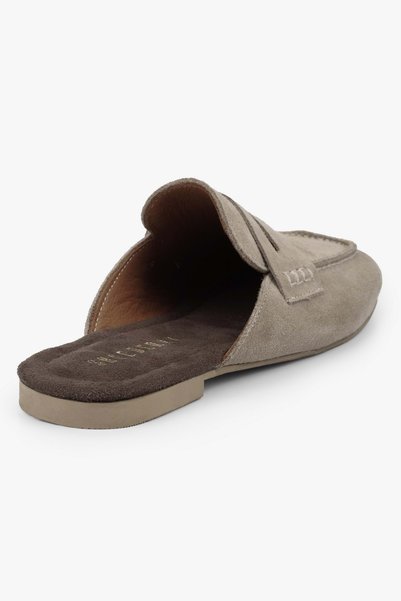 Shoeberry Women's Kaela Mink Genuine Suede Leather Loafer Slippers