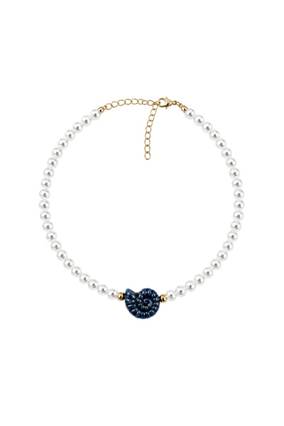 Charmist Pearl Murano Snail Necklace