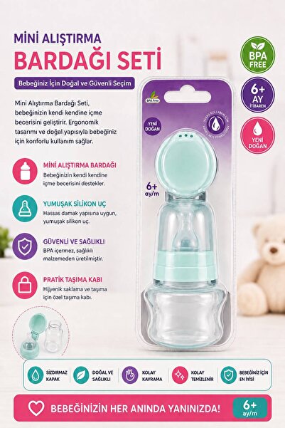 Genel Markalar BPA İçermeyen Mini Alıştırma Bardağı Seti 60ML 6+ Ay | Silikon...